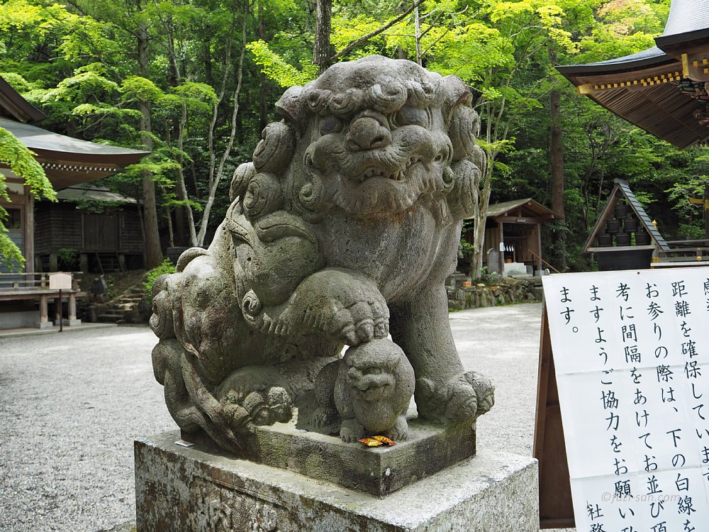 クリックで拡大表示<宝登山神社/吽形狛犬>