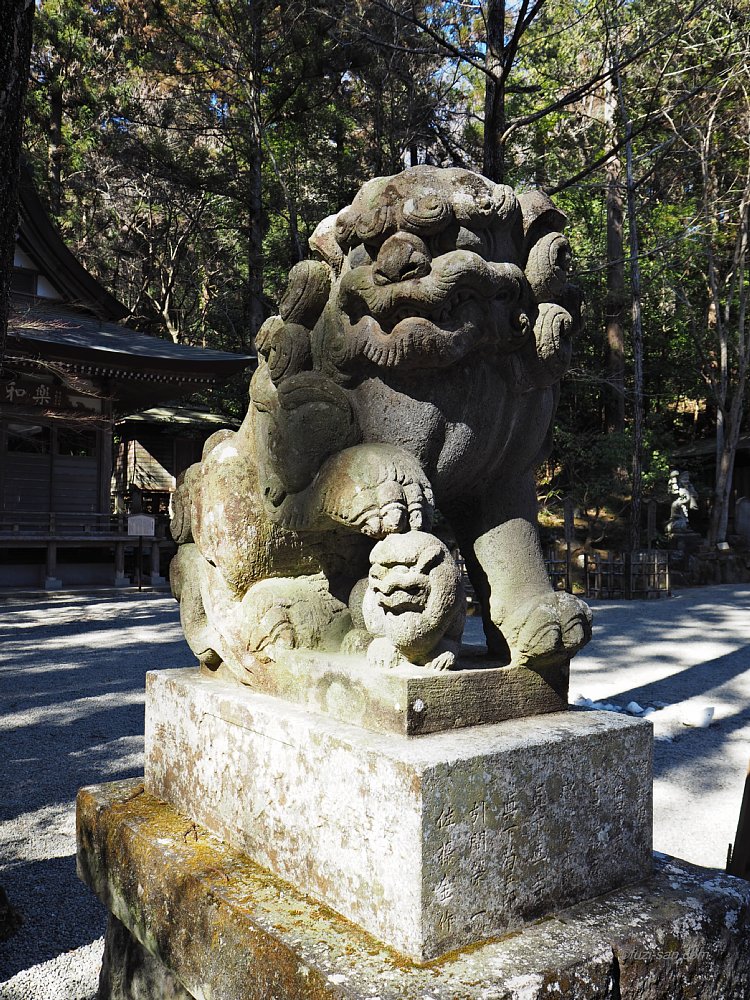 クリックで拡大表示<宝登山神社/吽形狛犬>