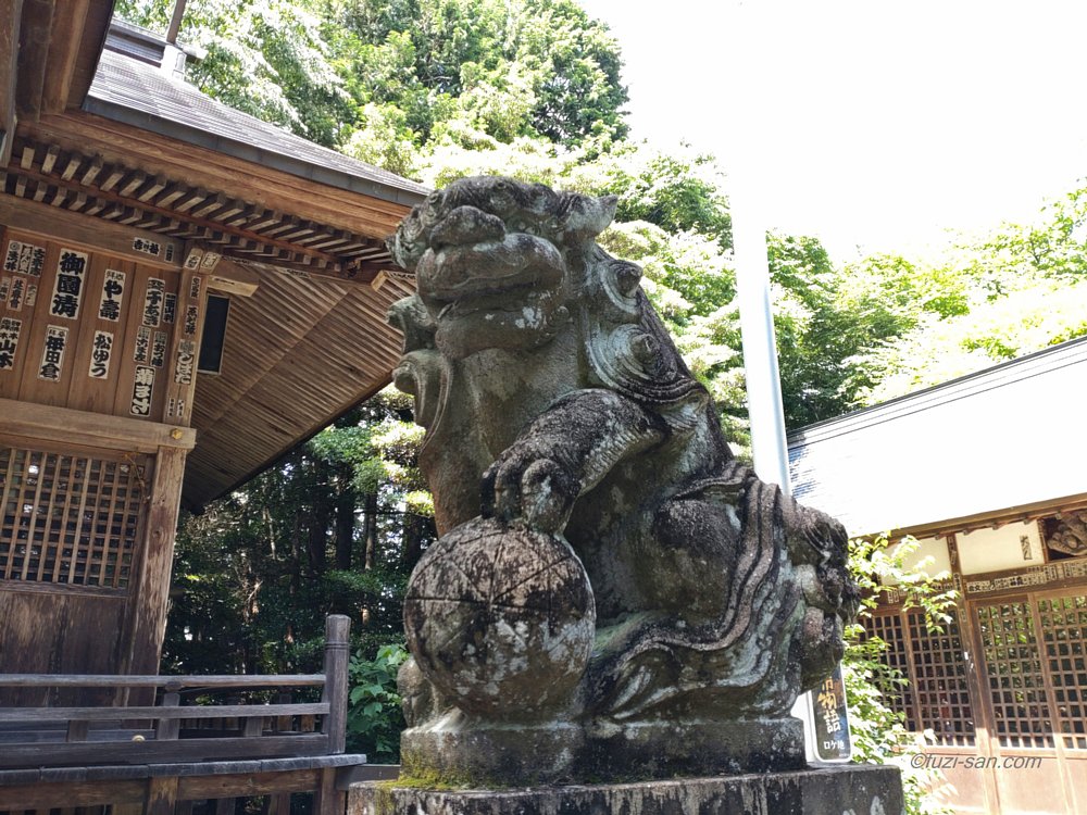 クリックで拡大表示<阿伎留神社/阿形狛犬>